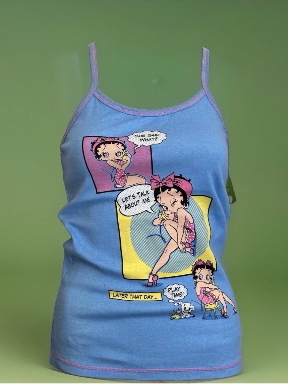 Berty Boop women blue top with straps médium